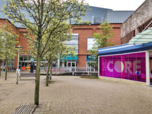 Photo of the courtyard outside "The Core" library & theatre complex in Solihull