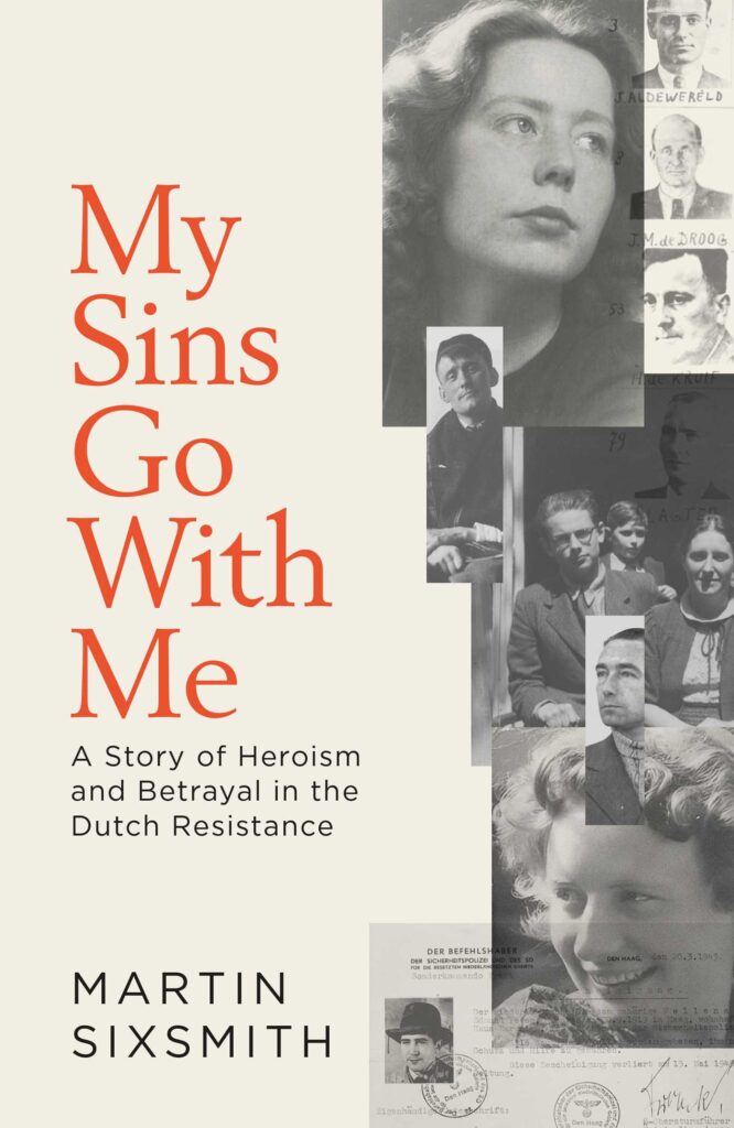 Book cover shows book title with photos of people down the right hand side contemporary to WW2