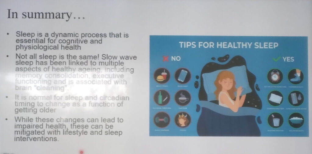 Presentation slide on Tips for Healthy Sleep