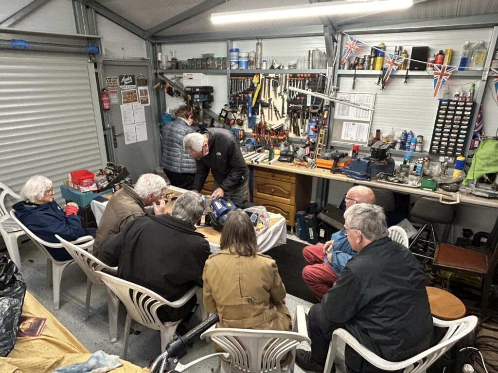 Despite the awful weather we were snug and well lit in the Shed
