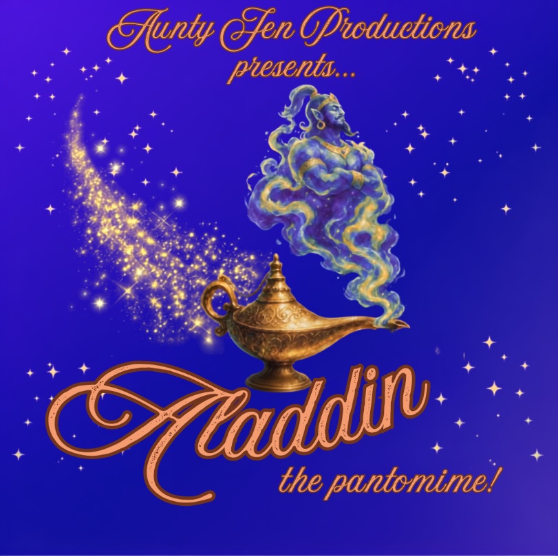 Genie emerging from a magic lamp.